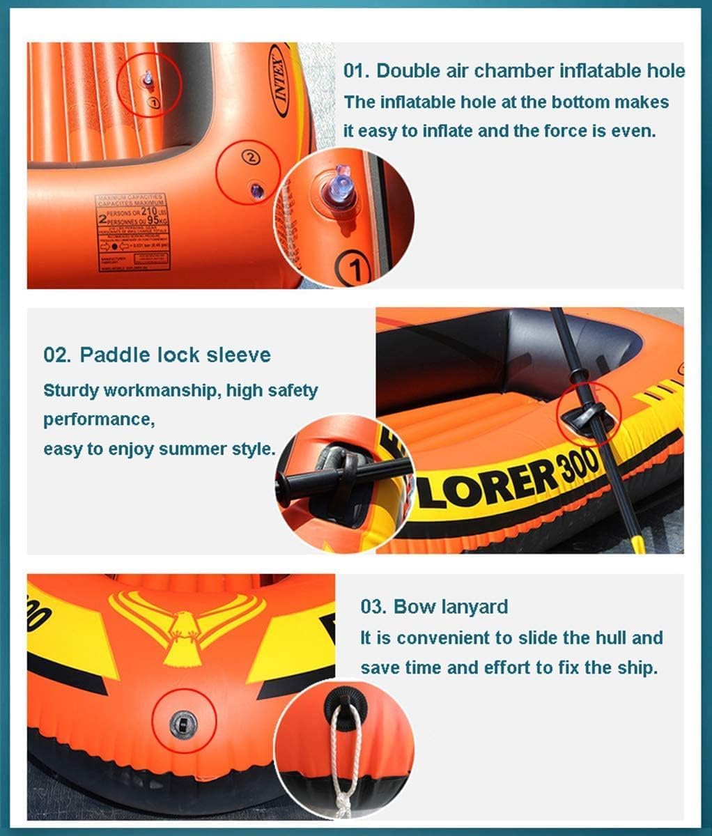 3Person Fishing Boat Inflatable Boat Group Kayak with Oar and Air Pump