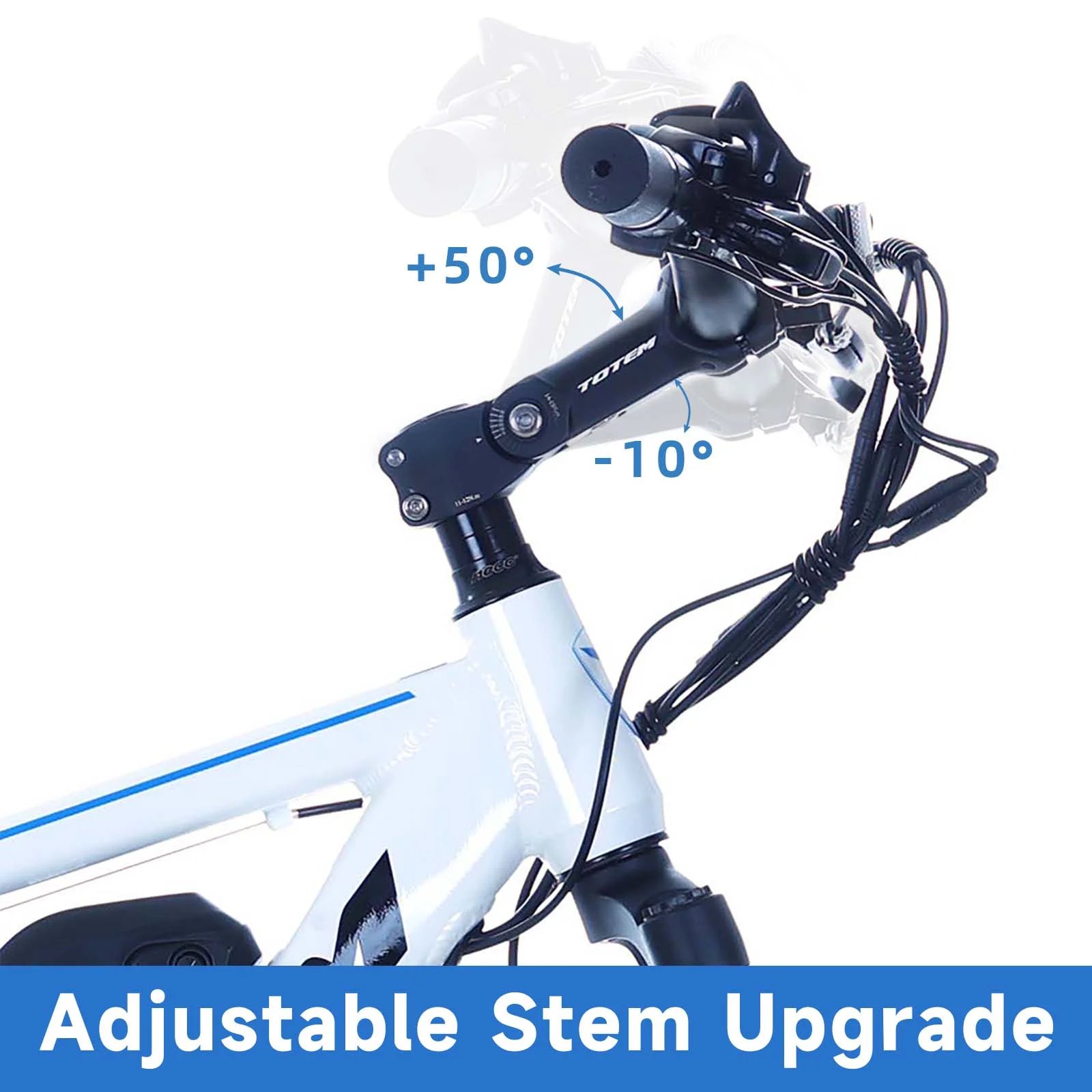 Electric Mountain Ebike for Adults 26" - 350W Motor, 20MPH, 36V 10.4Ah Battery, Shimano 21-Speed Gears, Upgraded Stem, UL2849 Certified, White