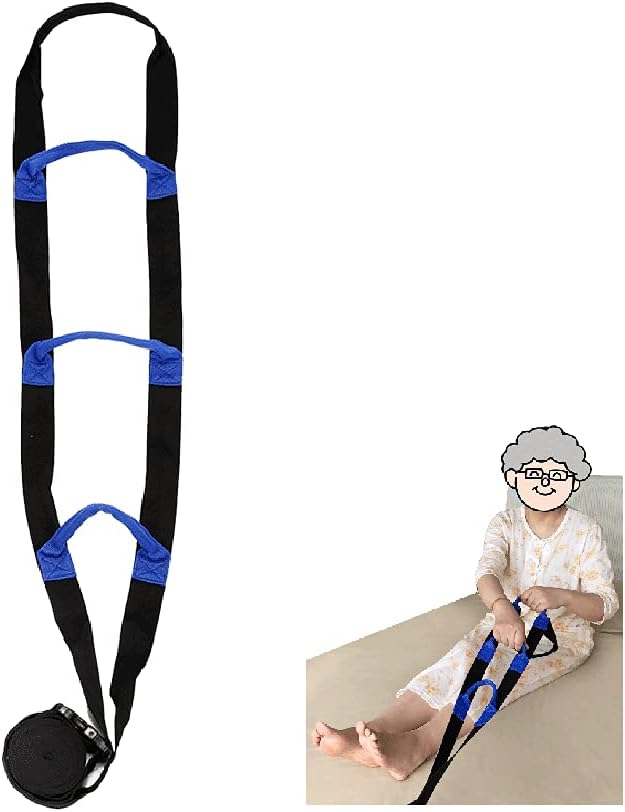 Bed Rail Assistance Devices Adjustable Bed Rail Assist Handle Ladder Hoist Frame Grips Medical Safety Pull Up Soft Rope Lifter Bedcaddie Trapeze for Adults, Elderly, Disabled, Handicap (Black) Pack of 2