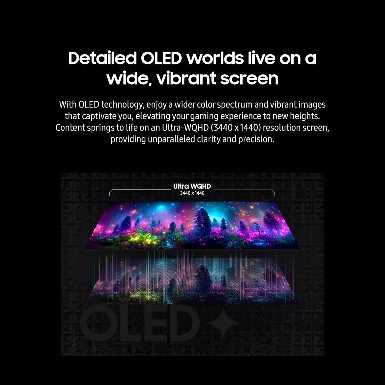 SAMSUNG 34" Odyssey G85SD Series QD-OLED Ultra WQHD Curved Gaming Monitor, 175Hz, 0.03ms, DisplayHDR True Black 400, AMD FreeSync Premium Pro, Advanced Game Streaming, LS34DG856SNXZA, 2024