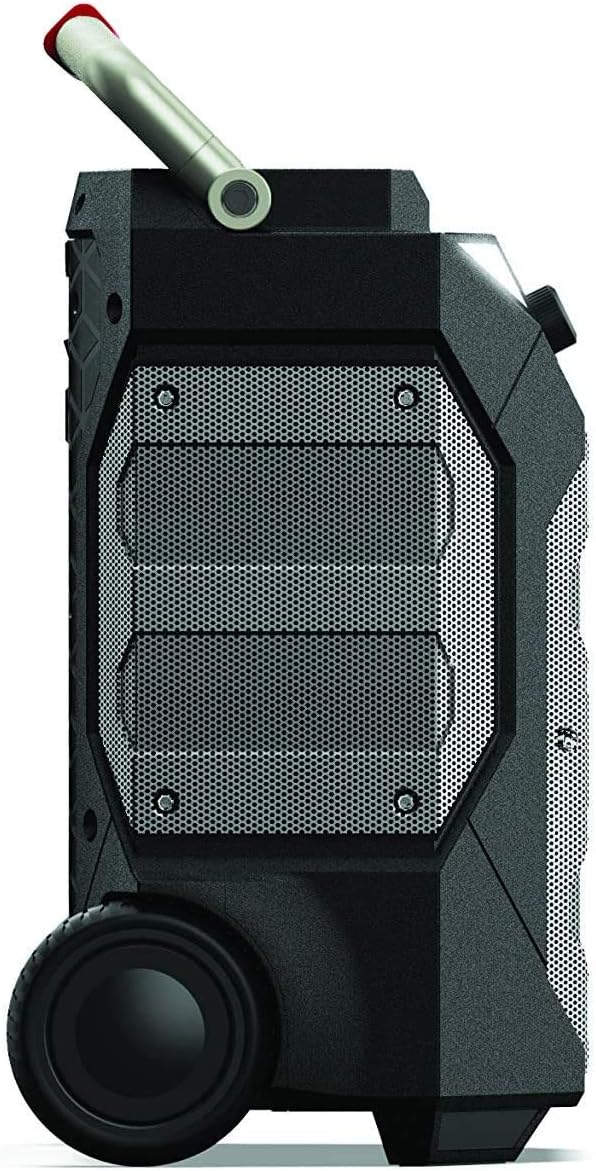 Monster Rockin' Roller 270 Portable Indoor/Outdoor Wireless Speaker, 200 Watts, Up to 100 Hours Playtime, IPX4 Water Resistant, Qi Charger, Connect to Another TWS Speaker (Slate)