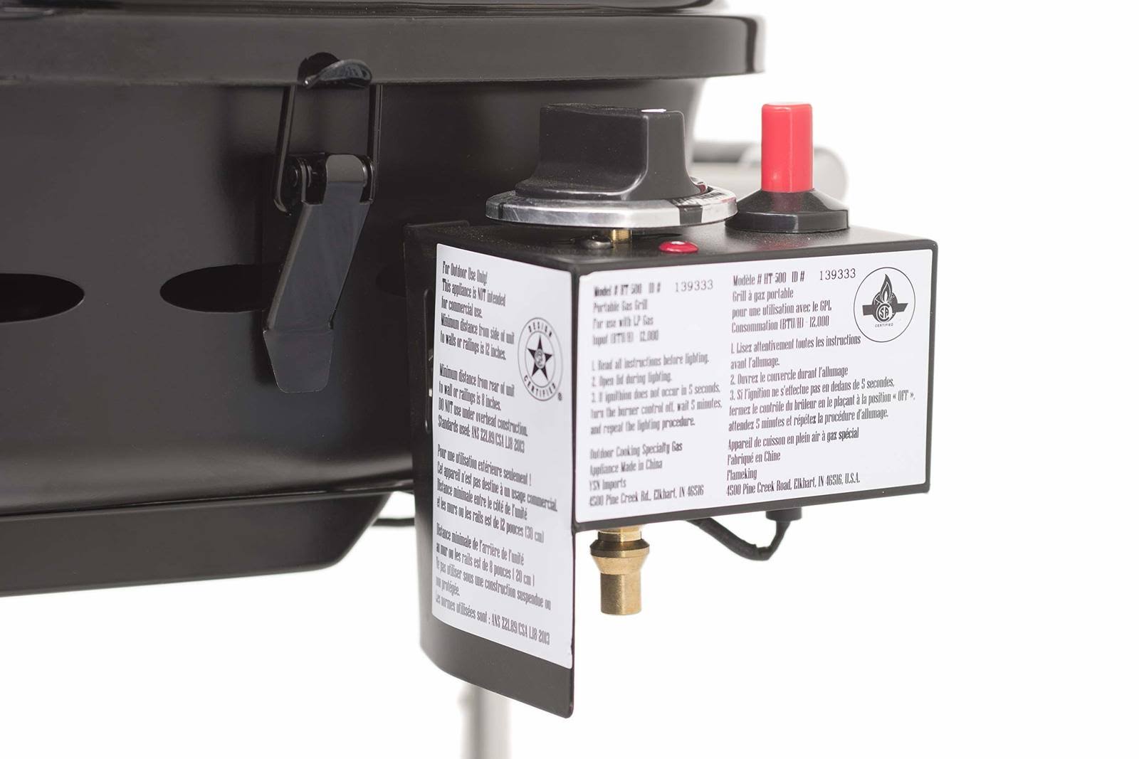 Flame King RV Mounted BBQ - Motorhome GAS Grill - 214 Sq inch Cooking...