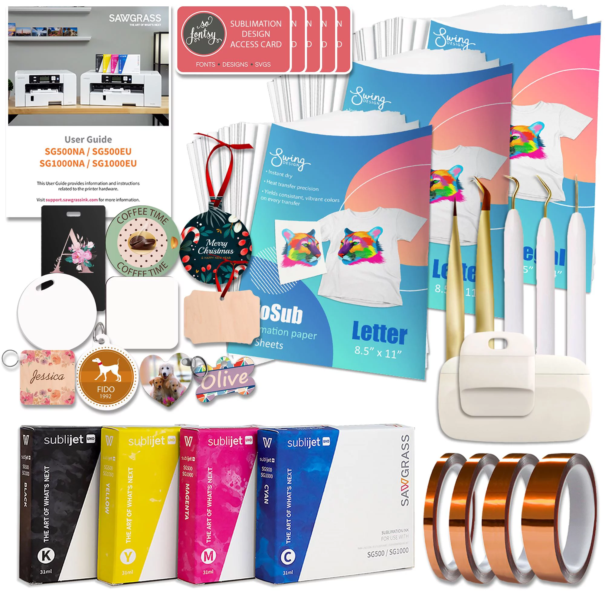 Sawgrass UHD SG500 Sublimation Printer Deluxe 450 Sheet Starter Bundle