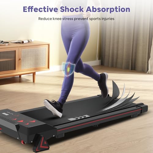 Walking Pad with Incline - Under Desk Treadmill for Home Office - 2.25HP Inclined Treadmills with Remote Control, LED Display, 265lbs Weight Capacity