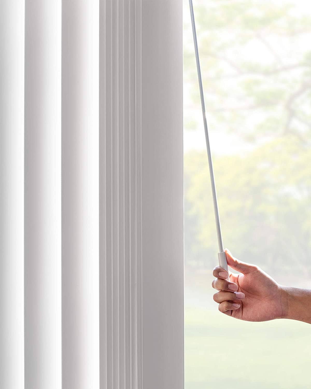 Chicology Cordless Vertical Window Blinds, White, Size: 78 inch x 84 inch