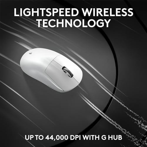 Logitech G PRO X Superlight 2 DEX Wireless Gaming Mouse, 60g pro-Grade Right-Handed Mouse with 5 programmable Buttons, USB-C Charging, 44k DPI Sensor, up to 8 kHz Polling for PC/Mac - White