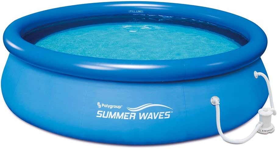 SUMMER WAVES 10' x 30 Quick Set Above Ground Swimming Pool with Filter Pump System includes Filter Cartridge with Built-in Chlorinator