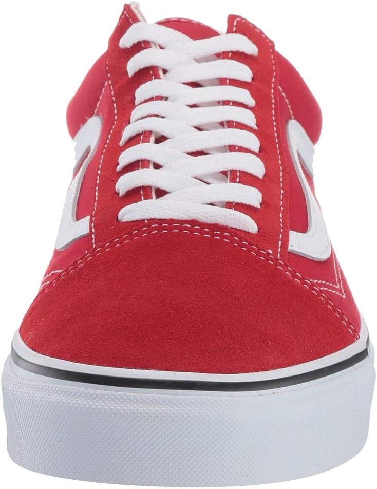 Vans Men's Old Skool Sneaker, Racing Red/True White, Size 9.5