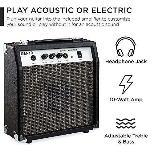 Best Choice Products Beginner Acoustic Electric Guitar Starter Set w/ 41in, All Wood Cutaway Design, Case, Strap, Picks - Natural