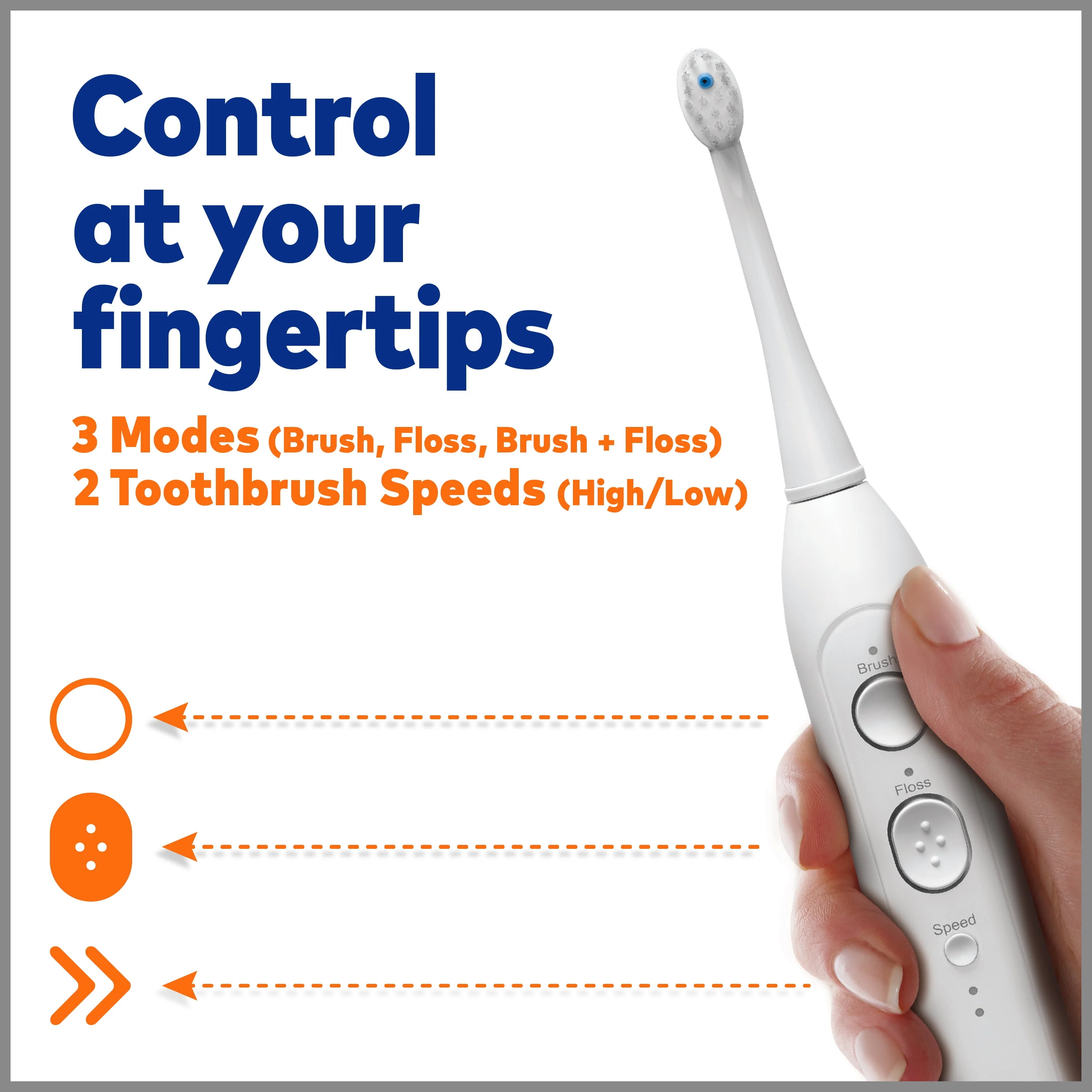 Waterpik Sonic-Fusion 2.0 Flossing Toothbrush, Electric Toothbrush & Water Flosser Combo, White