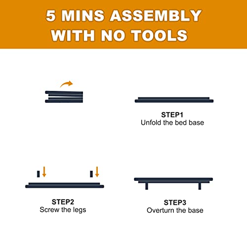 Adjustable Bed Frame Twin XL Quick Assembly Adjustable Bed Base Electric Bed Frame with Wireless Remote Independent Head and Foot Incline Dual USB Charging Ports Under Bed Nightlight Side
