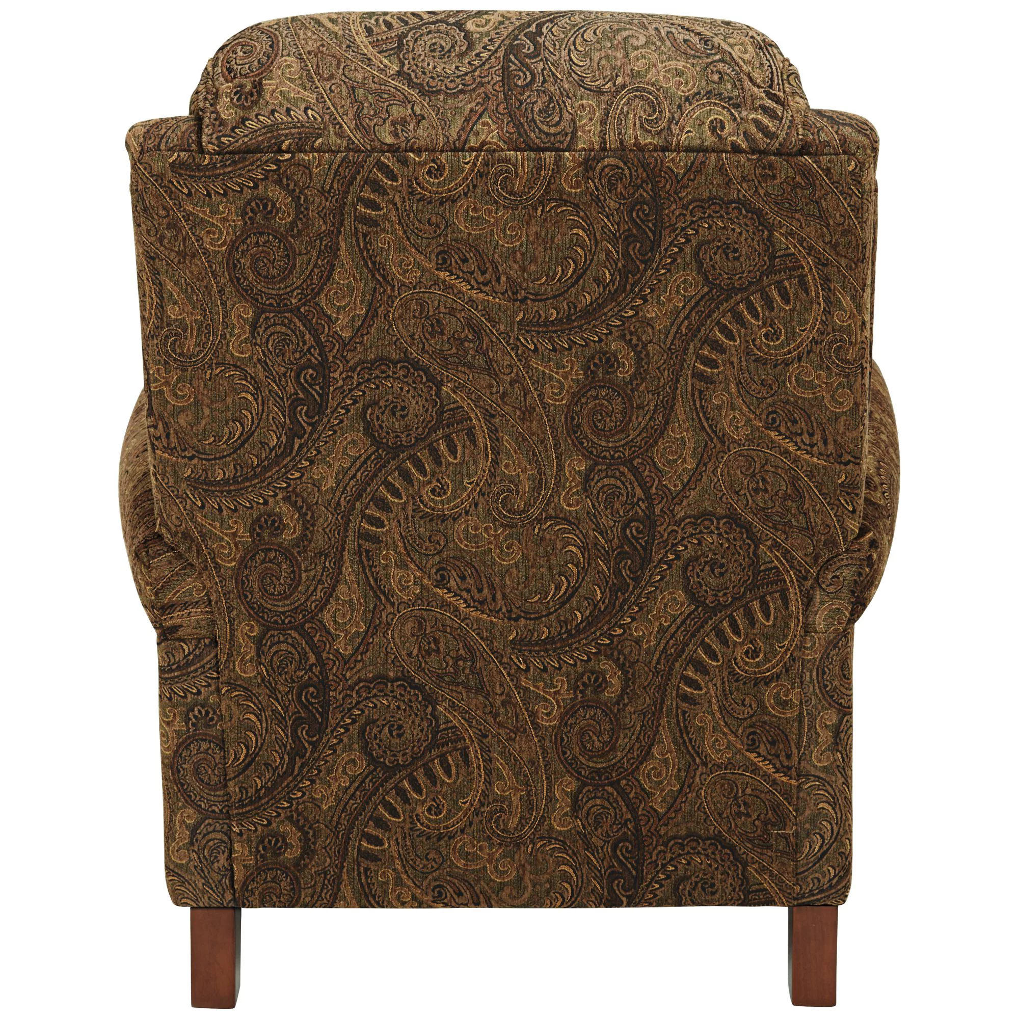 Kensington Hill Beaumont Warm Brown Paisley Patterned Fabric Recliner Chair Comfortable Push Manual Reclining Footrest for Bedroom Living Room Reading