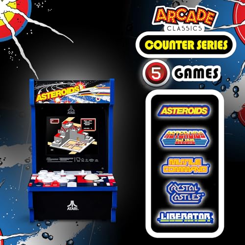Arcade Classics - WWE Counter Series Game Machine, 4 Games, 8" Liquid Crystal Screen - Mini Cabinet, Portable Gaming, Retro, Countertop Console, Basement Decoration, Man Cave