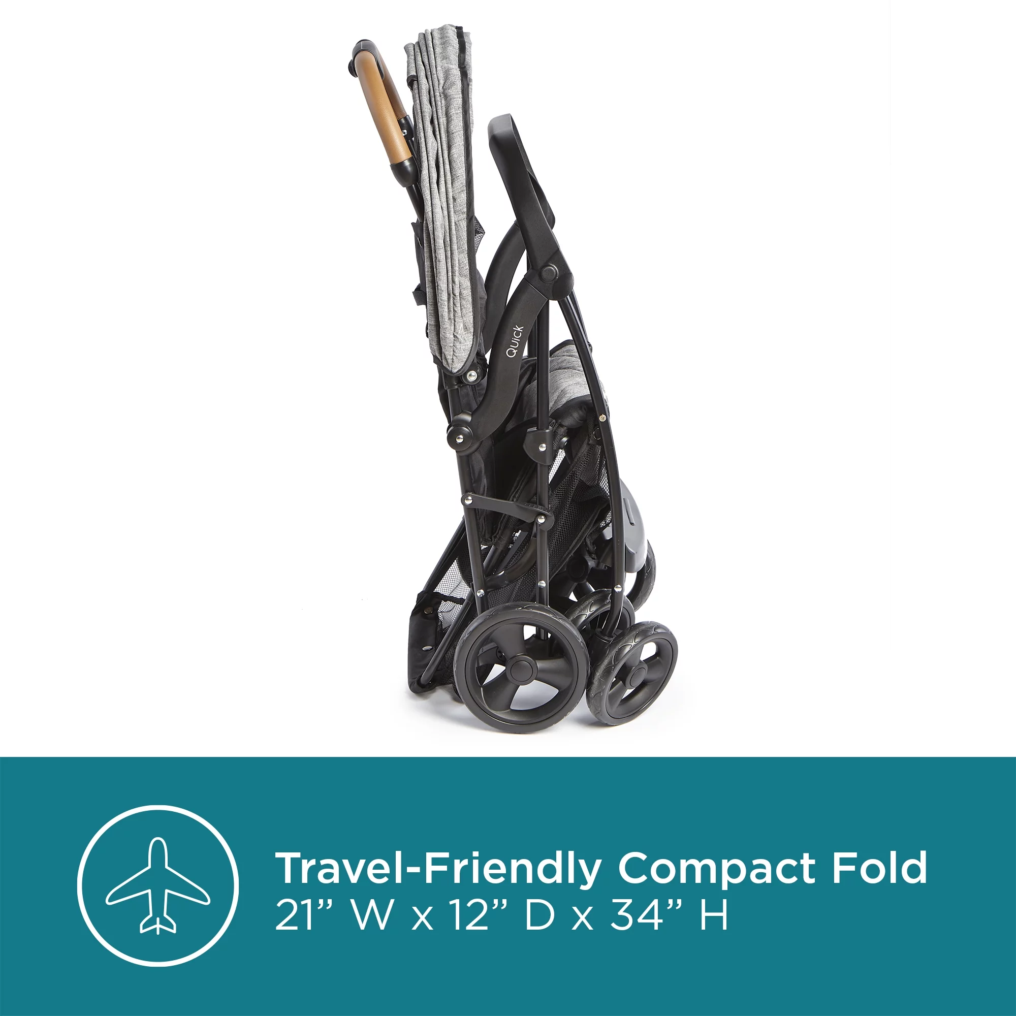 Contours Quick® Lightweight Travel Stroller, Compact Newborn Stroller, Gray
