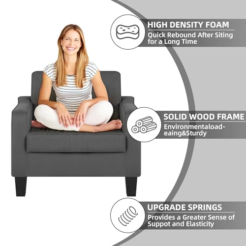STHOUYN Living Room Chairs Accent Chairs Set of 2, Waiting Room Arm Chairs, Reading Chairs for Bedroom Comfy Club Chair Tufted, Office Small Space (1, Blue)
