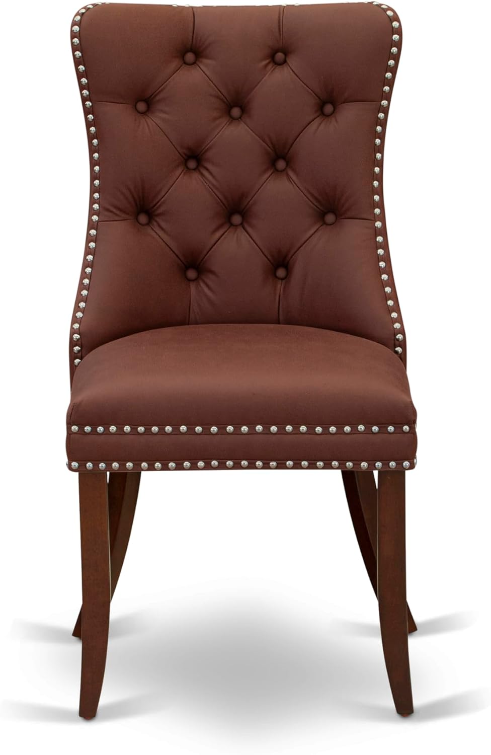 East West Furniture Dover 7 Piece Dining Room Set Consists of a Rectangle Wooden Table with Butterfly Leaf and 6 Upholstered Chairs, 42x78 Inch, Mahogany