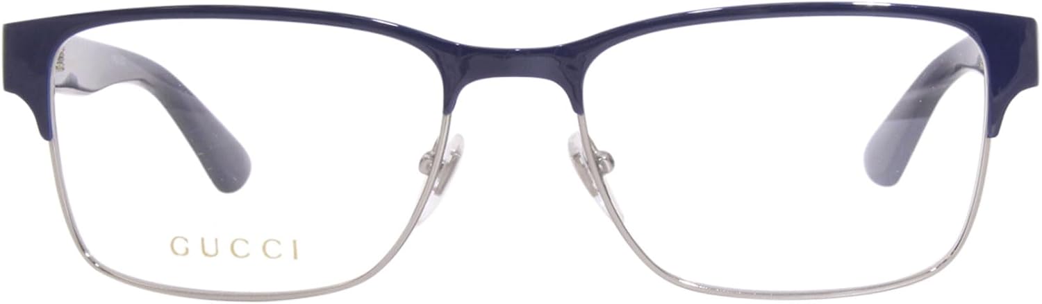 Gucci GG0750O 003 Eyeglasses Men's Blue Full Rim Rectangle Shape 56mm