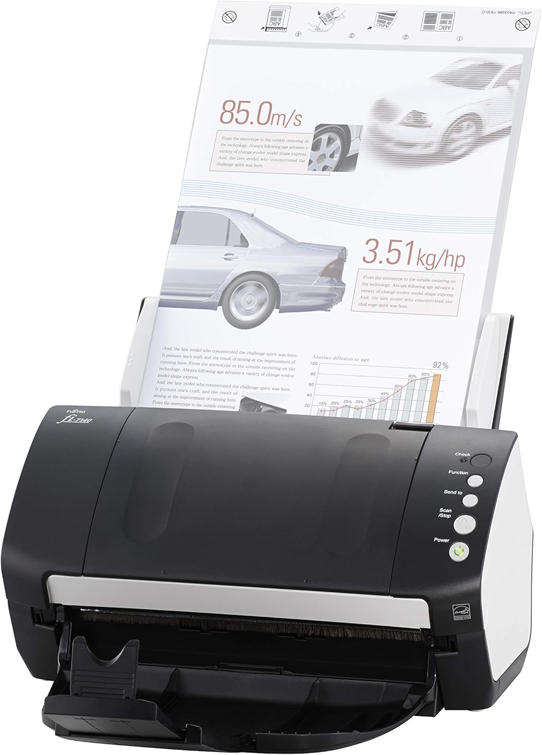 Fujitsu fi-7140 Robust General Office Desktop Color Duplex Document Scanner with Auto Document Feeder (ADF) 2 Pack