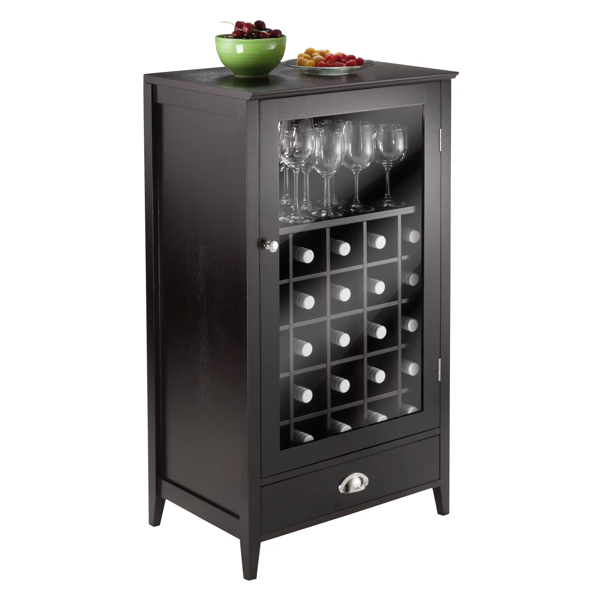 Winsome Wood Bordeaux 25-Bottle Modular Wine Cabinet, Espresso Finish