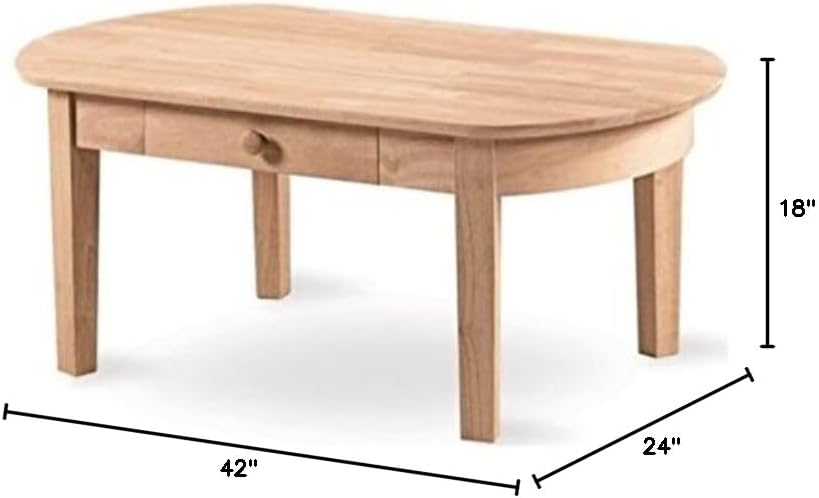 International Concepts Phillips Oval Coffee Table, Unfinished