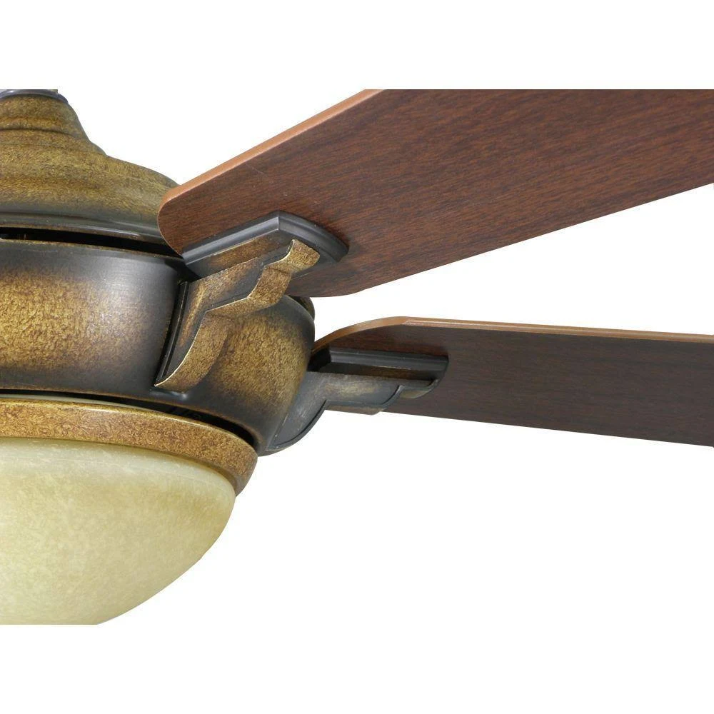 Hampton Bay Midili 44 in. Indoor LED Gilded Espresso Dry Rated Ceiling Fan with Light Kit Works with Google Assistant and Alexa