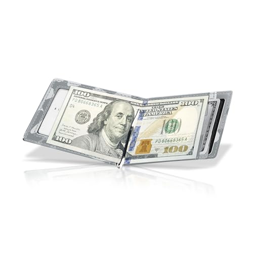 Kings Loot Money Clip Minimalist Leather Wallet for Men RFID Blocking | Mens Wallet Bifold | 12 Card Holder Front Pocket Wallet | Credit Card Wallet | Men's Slim Wallet | Minimalist Wallet (Blue)