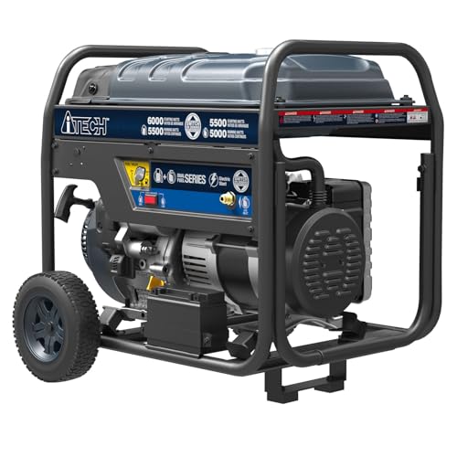 Portable Generator Dual Fuel 6000W, Gas & Propane Dual Fuel Powered with Electric Start, Home Backup Emergency Ready, CO Sensor, CARB Compliant