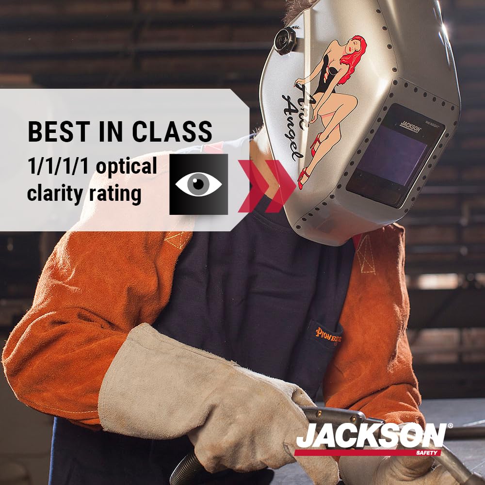 Jackson Safety HLX Welding Hood with TrueSight II Digital Variable ADF Balder Technology - Lightweight Auto Darkening Welding Helmet - ANSI Z87.1