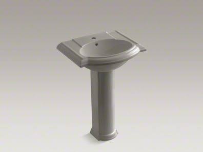 KOHLER K-2286-1-K4 Devonshire 24 In. Pedestal Bathroom Sink with Single Faucet Hole, Cashmere