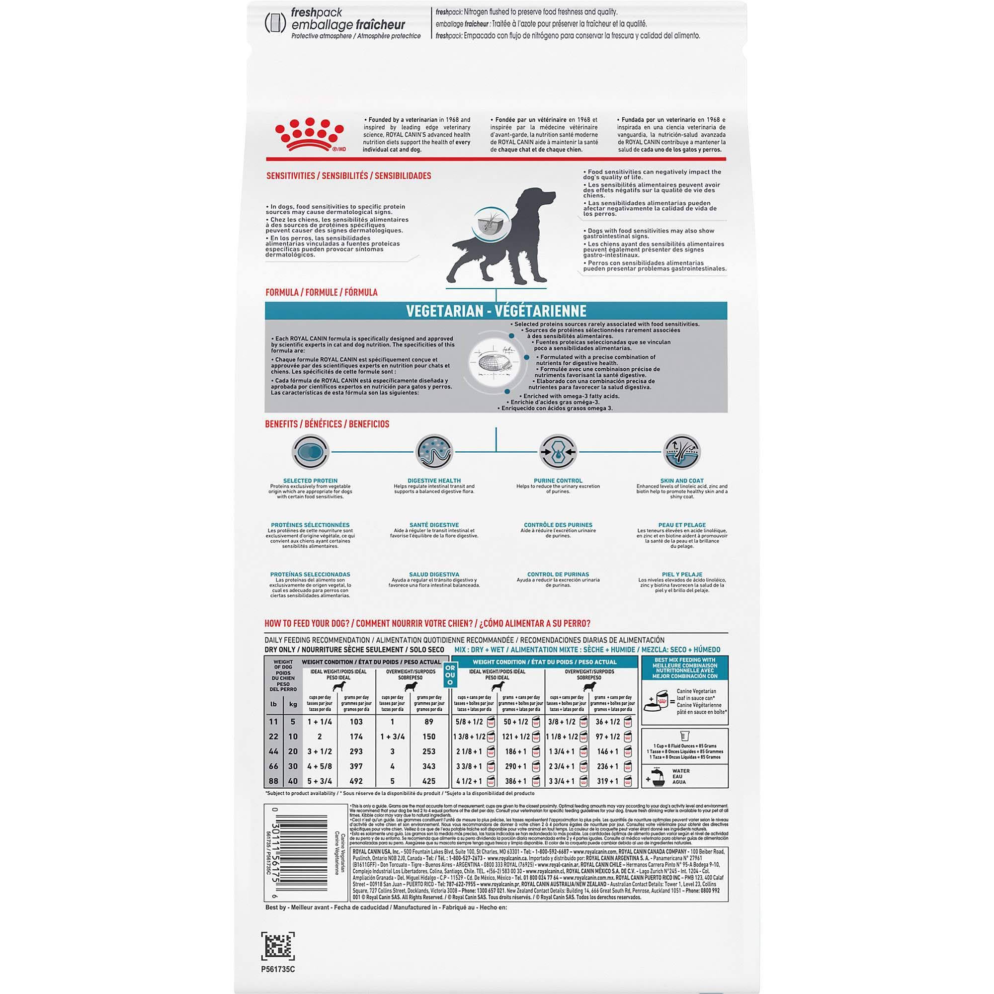 Royal Canin Veterinary Diet Canine Vegetarian Dry Dog Food, 17.6 lbs.