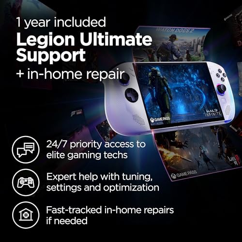 Lenovo Legion Go S - 2025 - Mobile Gaming Console - AMD Radeon graphics - 8" PureSight IPS Display - 120Hz - AMD Ryzen™ Z2 Go - 16GB Memory - 512GB Storage - Glacier White - Free PC Game Pass