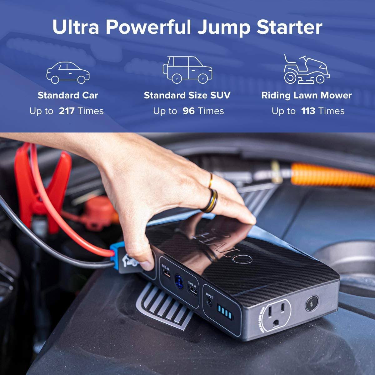 Halo Bolt 58830 mWh Portable Phone Laptop Charger Car Jump Starter