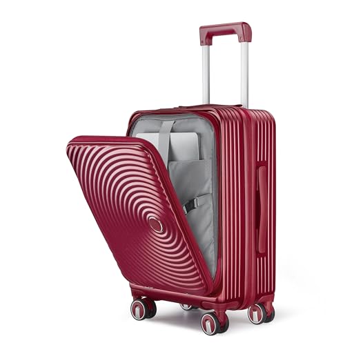 Merax 3 Piece Luggage Sets, Expandable Carry On Luggage with TSA Lock Airline Approved, PC Hard Shell and Lightweight Suitcase with Front Pocket and Spinner Wheels, Silver