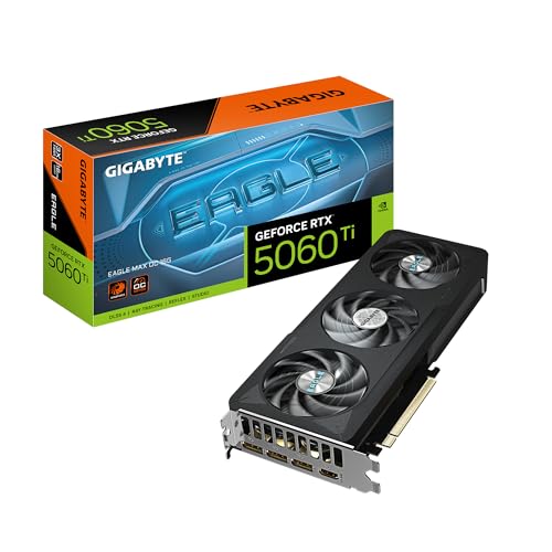 GIGABYTE GeForce RTX 5060 Ti Gaming OC 16G Graphics Card, 16GB 128-bit GDDR7, PCIe 5.0, WINDFORCE Cooling System, GV-N506TGAMING OC-16GD Video Card