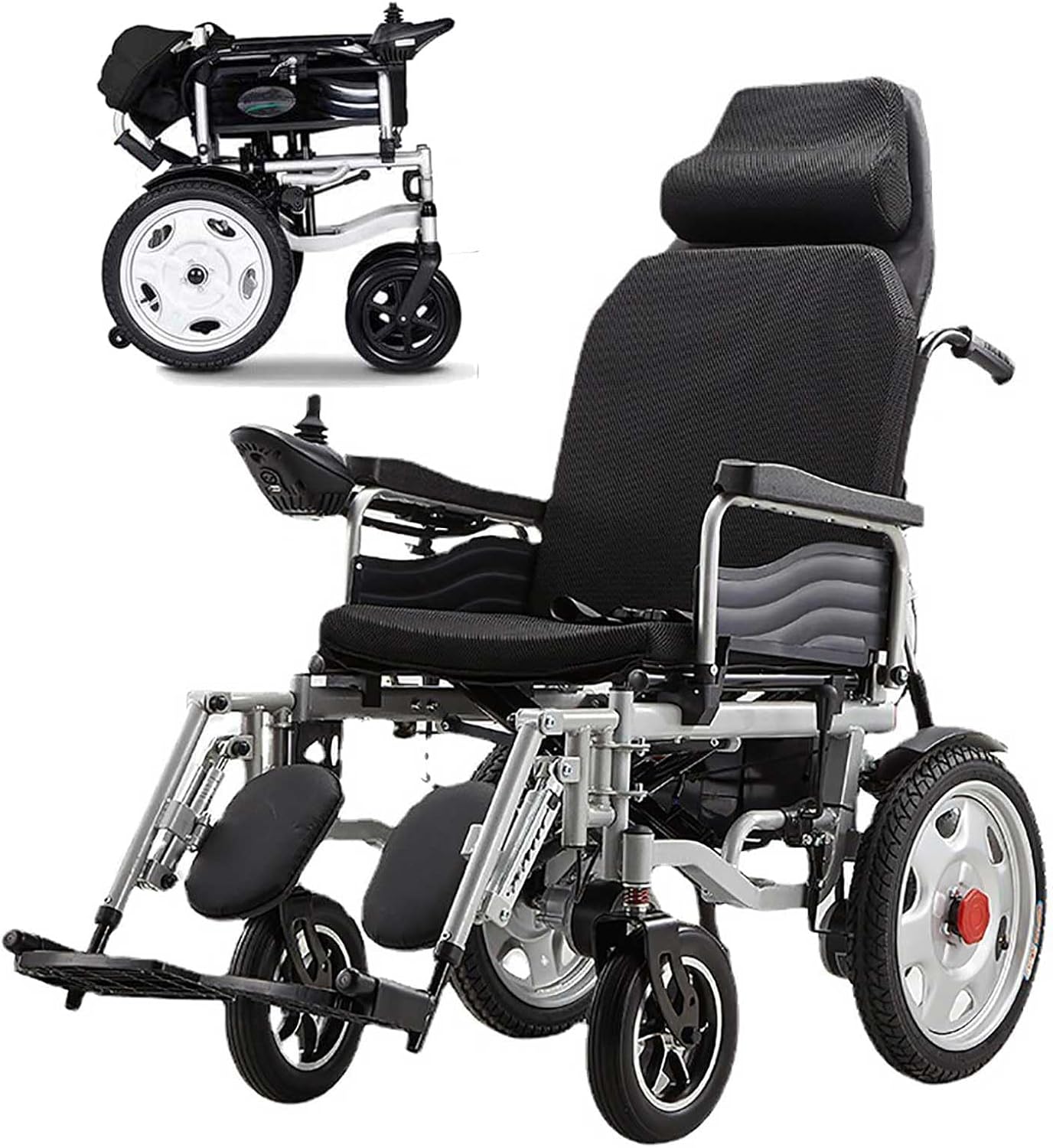 Electric Wheelchairs for Adults All Terrain Wheelchair Foldable Electric Wheelchair with 500W Dual Motor with 40A Lithium Battery,Adjustable Backrest and Pedal Angle 360° Joystick