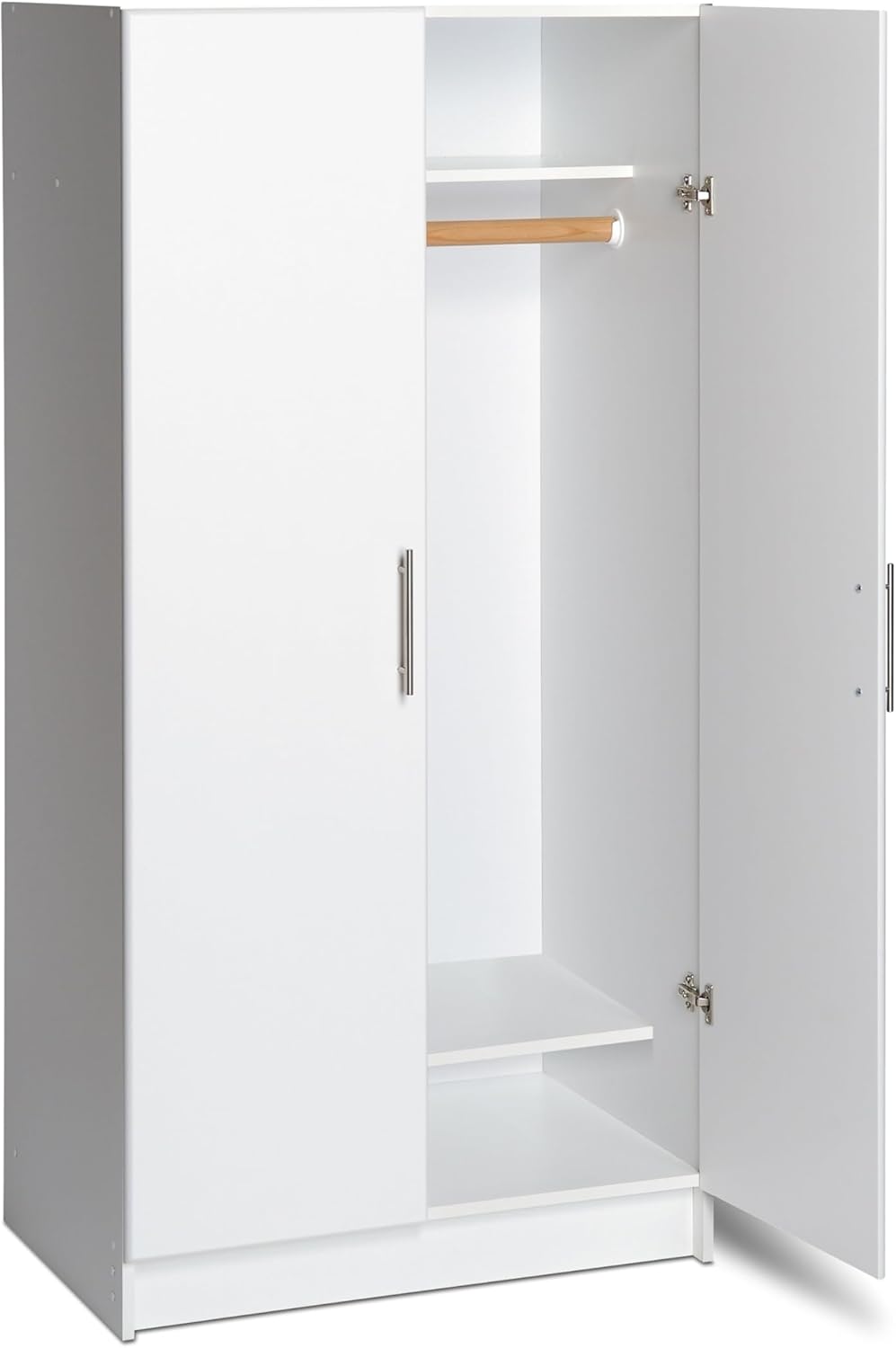 Prepac Elite Armoire Wardrobe Closet - Cabinet for Functional Clothes Storage with Hanging Rail White