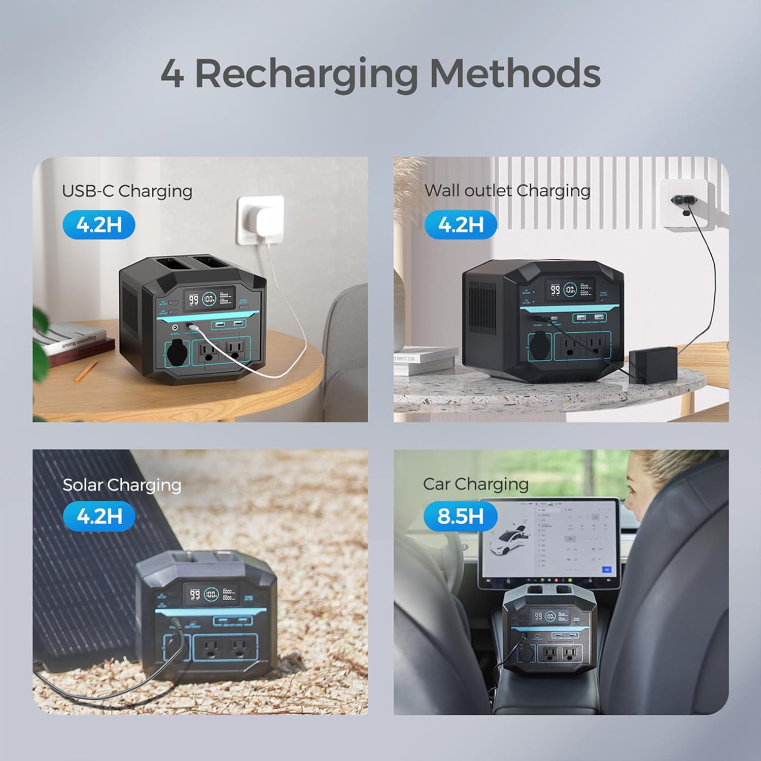 Renogy Portable Power Station Camping, 222Wh Backup Lithium Battery of Fast Recharging, w/Two 120V/200W Pure Sine Wave AC Outlets, Solar Generator for Outdoor Camping Travel, Compatible with PV Input