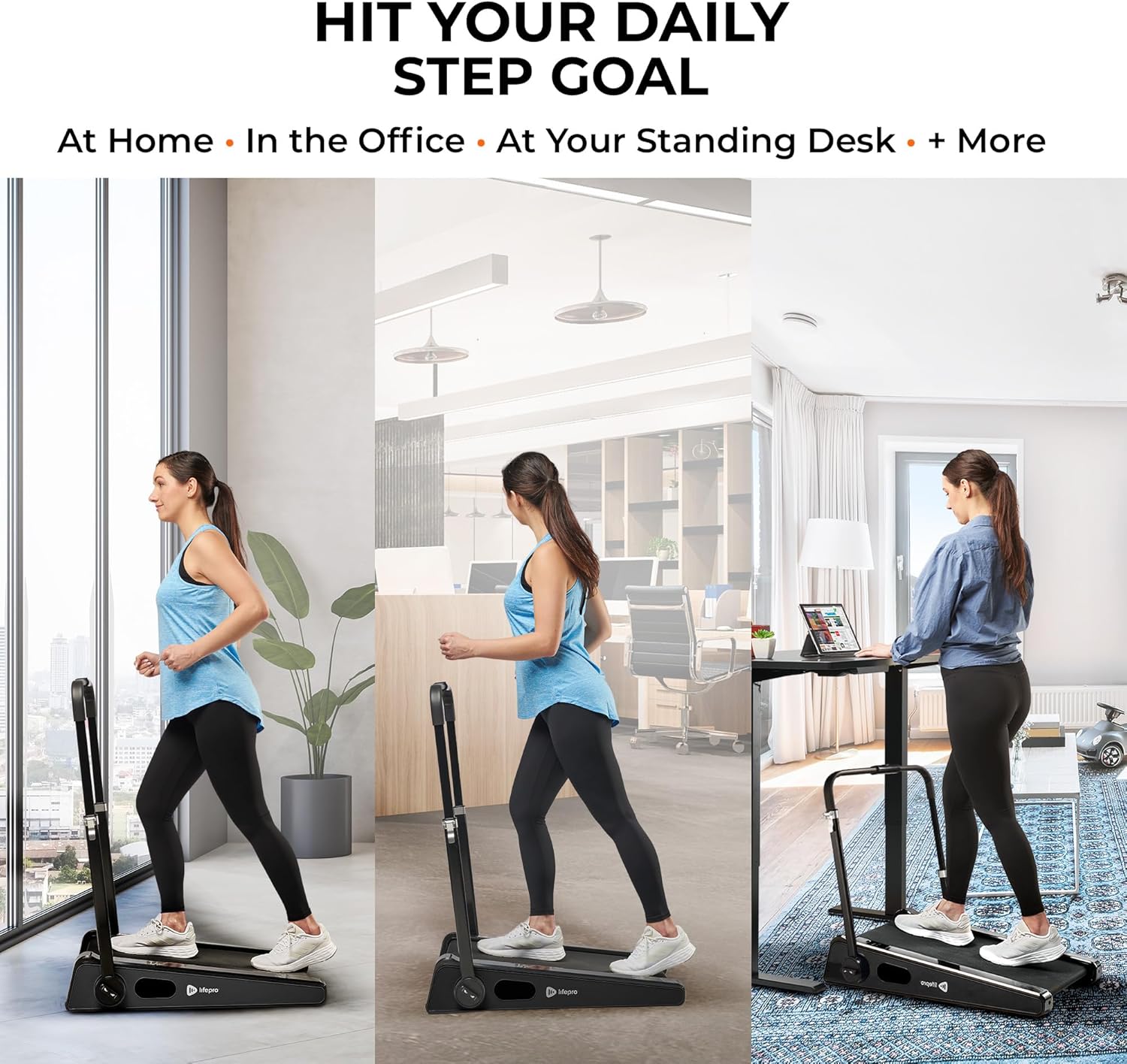 LifePro Smallest Portable Mini Walking Pad with Adjustable Handlebar - Max Speed 3 MPH, Home & Office 30 inch Mini Walking Treadmill, Under Desk Small Work Desk Compact Treadmill, 220 Lbs Max Weight