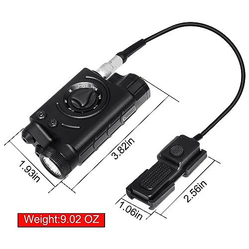 Rechargeable Infrared IR Laser+ Visible Laser Sight + 1200 Lumens White LED Flashlight with Remote Pressure Switch, Compatible with AEG GBB CQB