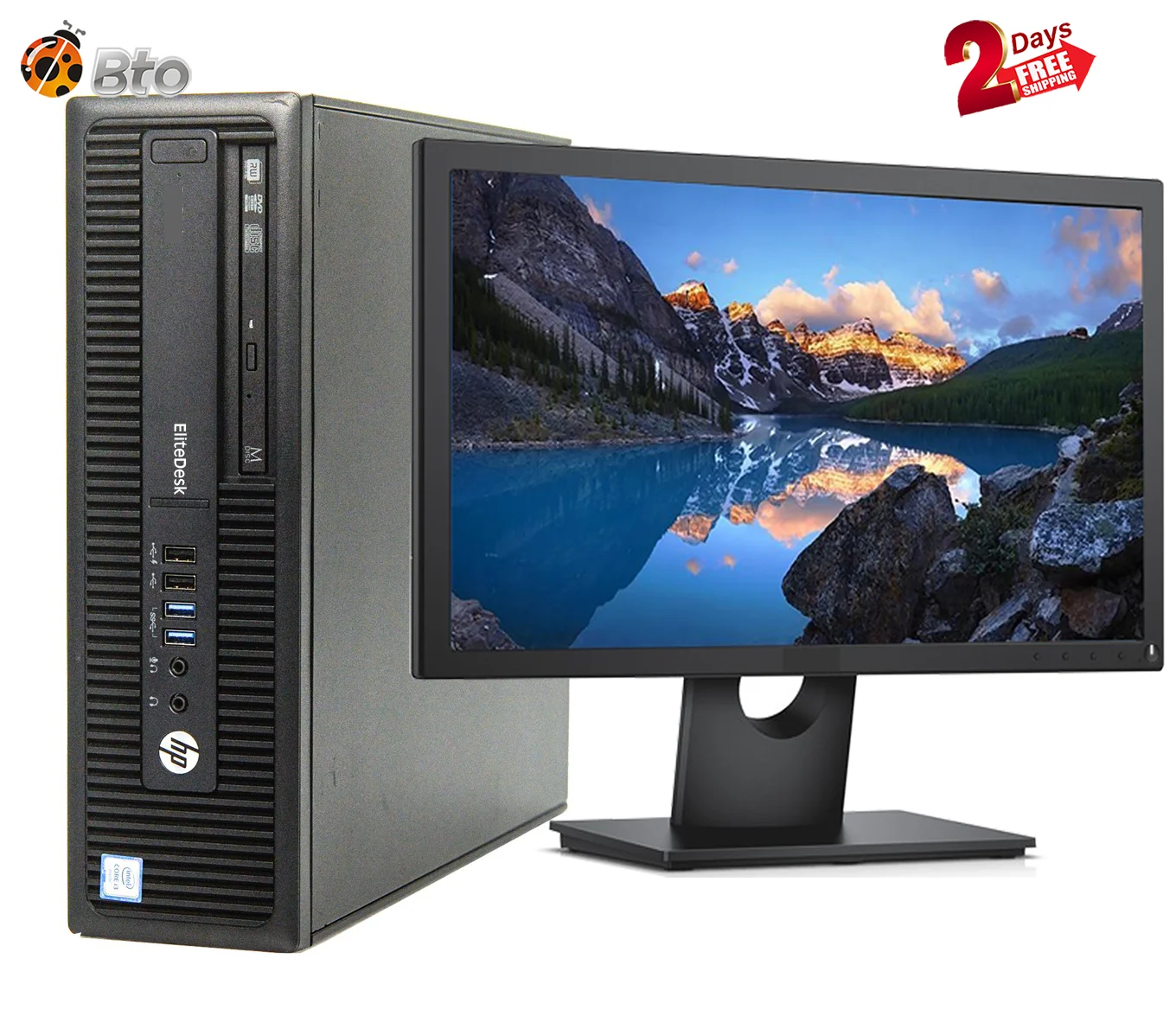 HP EliteDesk 800 G1 SFF Desktop Computer Core i5-4th, 8GB Ram, 2TB HDD, New 19"LCD, Keyboard & Mouse, WiFi, Bluetooth, Win10 Pro (Renewed)