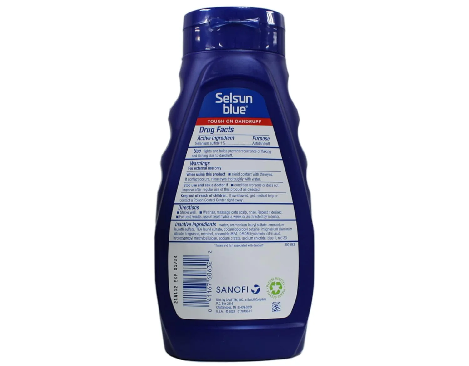 Selsun Blue Maximum Strength Medicated Anti-Dandruff Shampoo with Menthol for Itchy, Dry Scalp 11oz