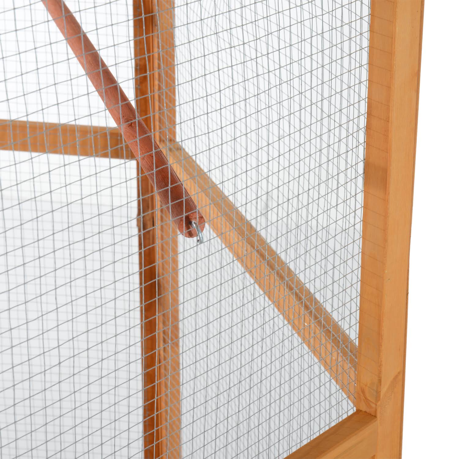 Pawhut Hexagonal Outdoor Aviary Bird Cage, Brown