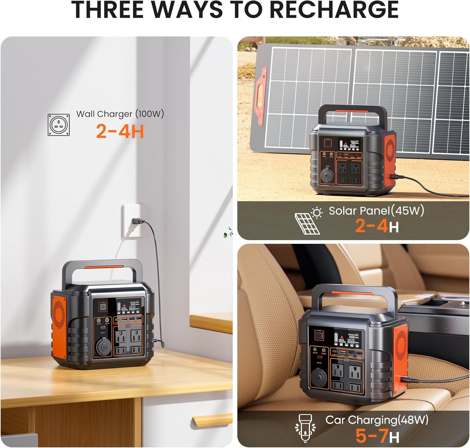Steelite Portable Power Station 300W (Peak 600W) 296Wh Solar Generator with 110V Pure Sine Wave AC Outlets Backup Lithium Battery for Outdoors Camping Travel Hunting Blackout For Home Use Emergency RV