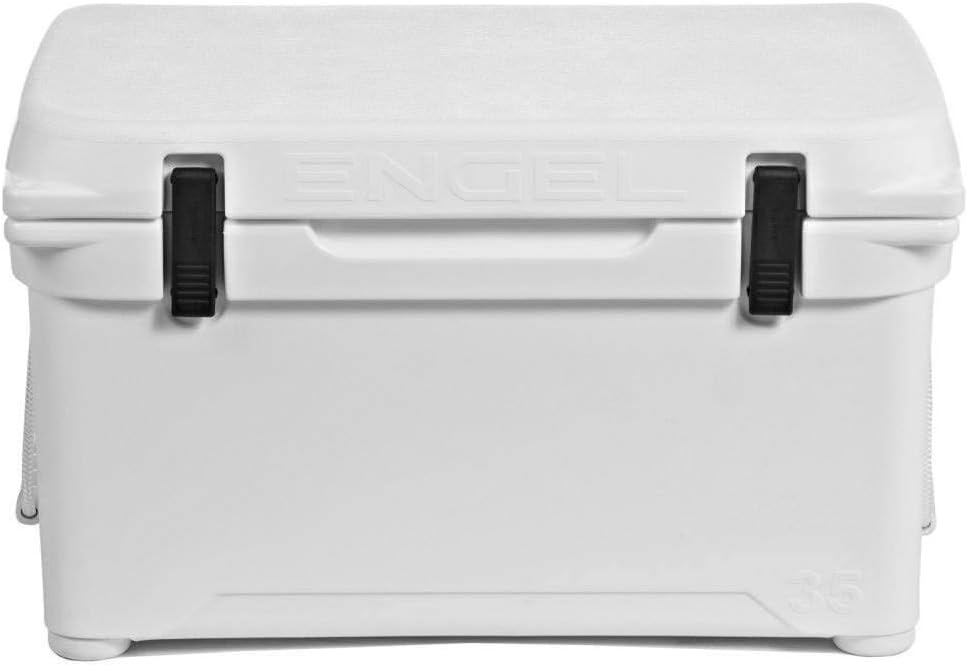 Engel Coolers ENG35 Cooler | 36 Can High Performance Durable Seamless Rotationally Molded Ice Box for Camping, Hunting, and Fishing - White