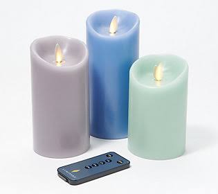 Luminara Set of 3 Assorted Candle Garden ,Evergreen