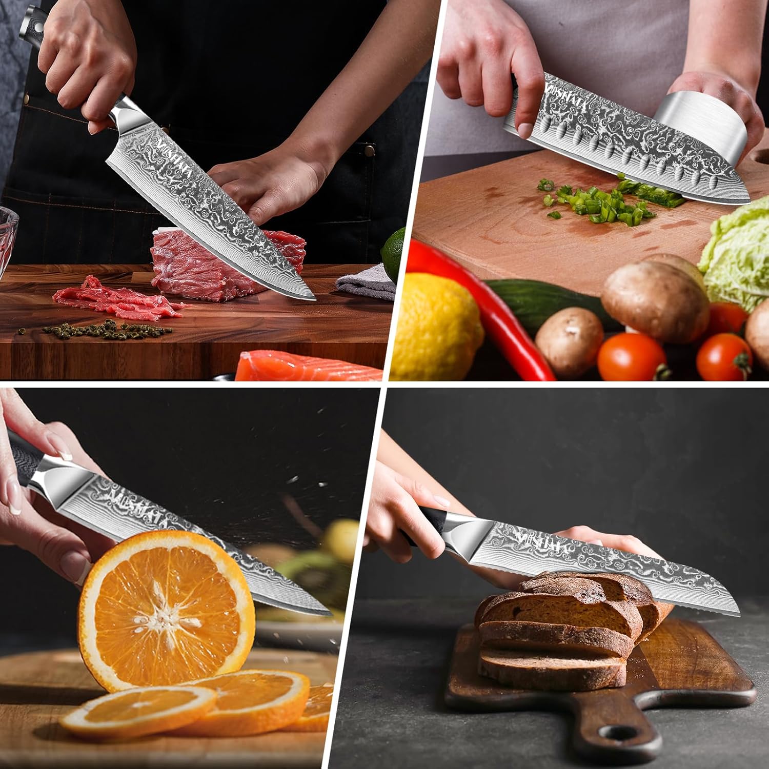 MOSFiATA Professional Damascus Chef Knife Set-5PCS
