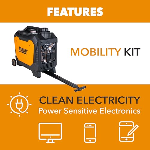 Pulsar 9500 Watt Tri Fuel Portable Inverter Generator, Remote Electric Start, CO Sensor, Parallel Capable, Super Quiet, Use for RV, Camping, Outdoor & Home, Gasoline, Propane, Natural Gas, NED95TiSRCO