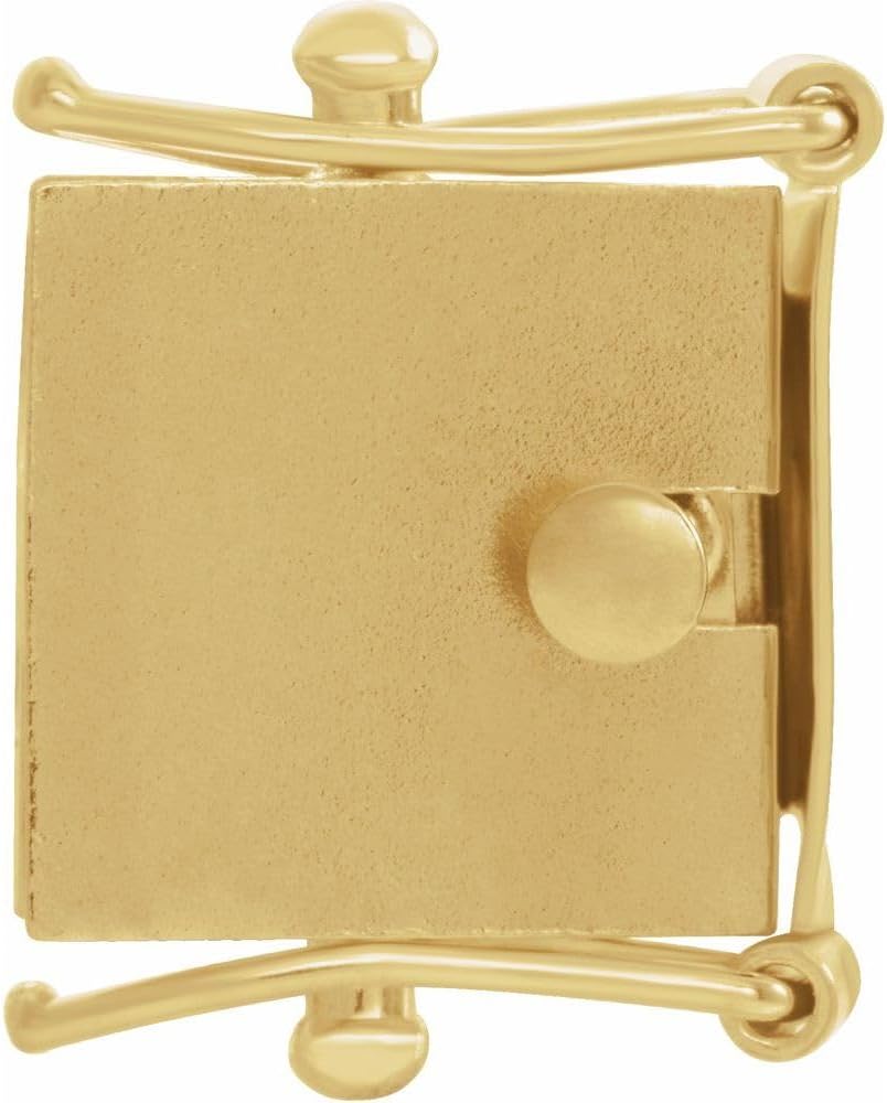 Semi-Polished 14k Yellow Gold Box Clasp with Double Safety Finished Finding Component Fine Jewelry for Women Gifts for Her (Mounting Only, Not All Stones Included)