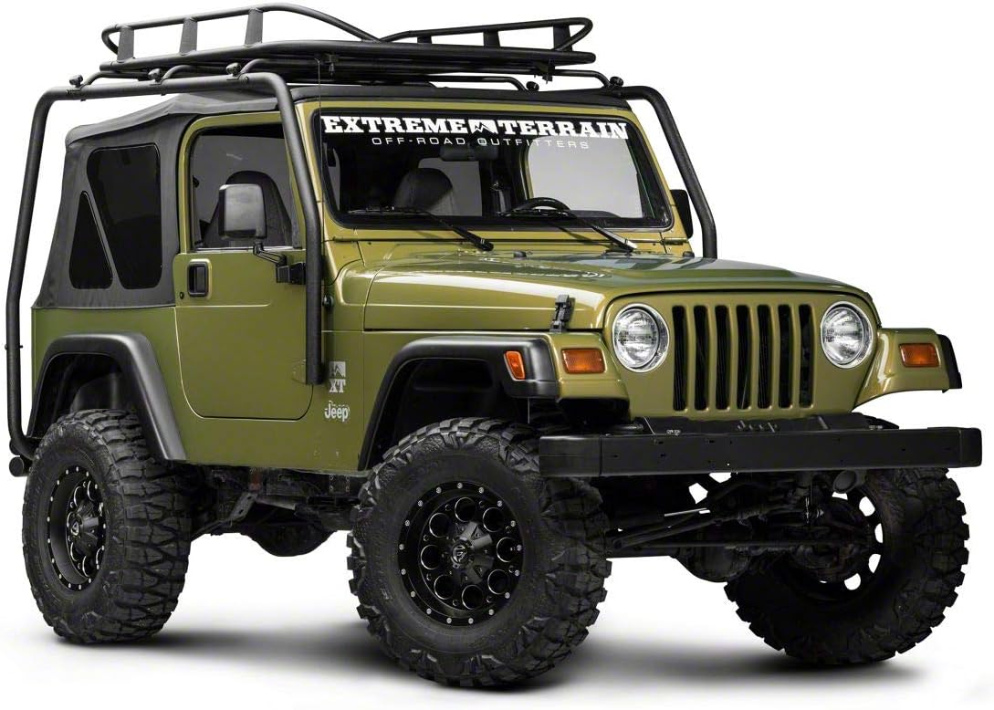 Barricade Roof Rack Basket; Textured Black Compatible with 87-06 Jeep Wrangler YJ & TJ