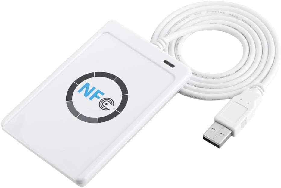 NFC Reader Writer, Contactless Smart Card Reader, NFC Reader Writer, ACR122U ISO 14443A / B + Free Software in White